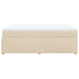 Κρεβάτι Boxspring με Στρώμα Κρεμ 140x200 εκ. Υφασμάτινο