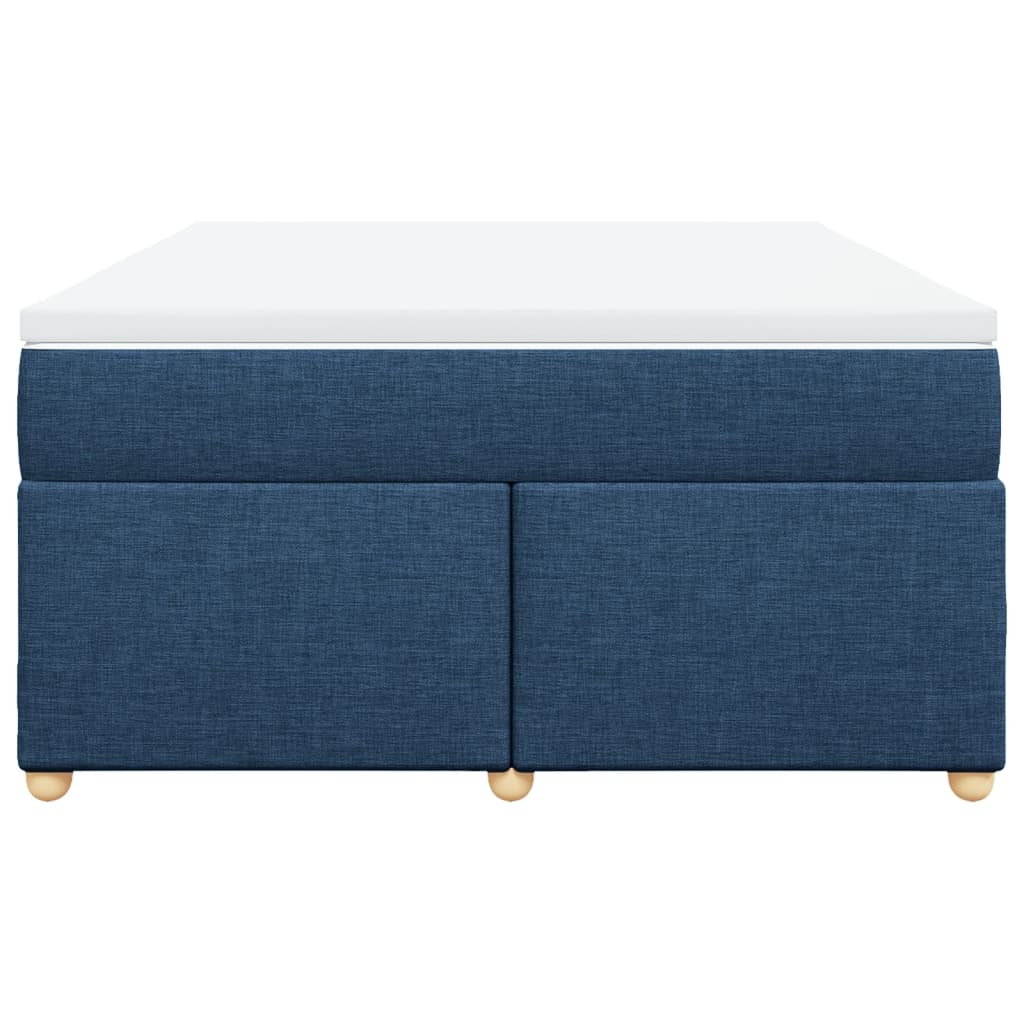 Κρεβάτι Boxspring με Στρώμα Μπλε 140x200 εκ. Υφασμάτινο