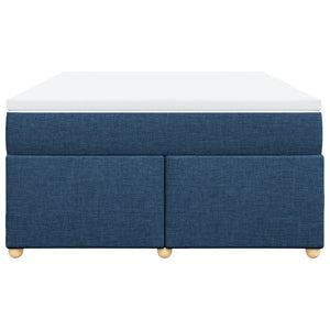 Κρεβάτι Boxspring με Στρώμα Μπλε 140x200 εκ. Υφασμάτινο