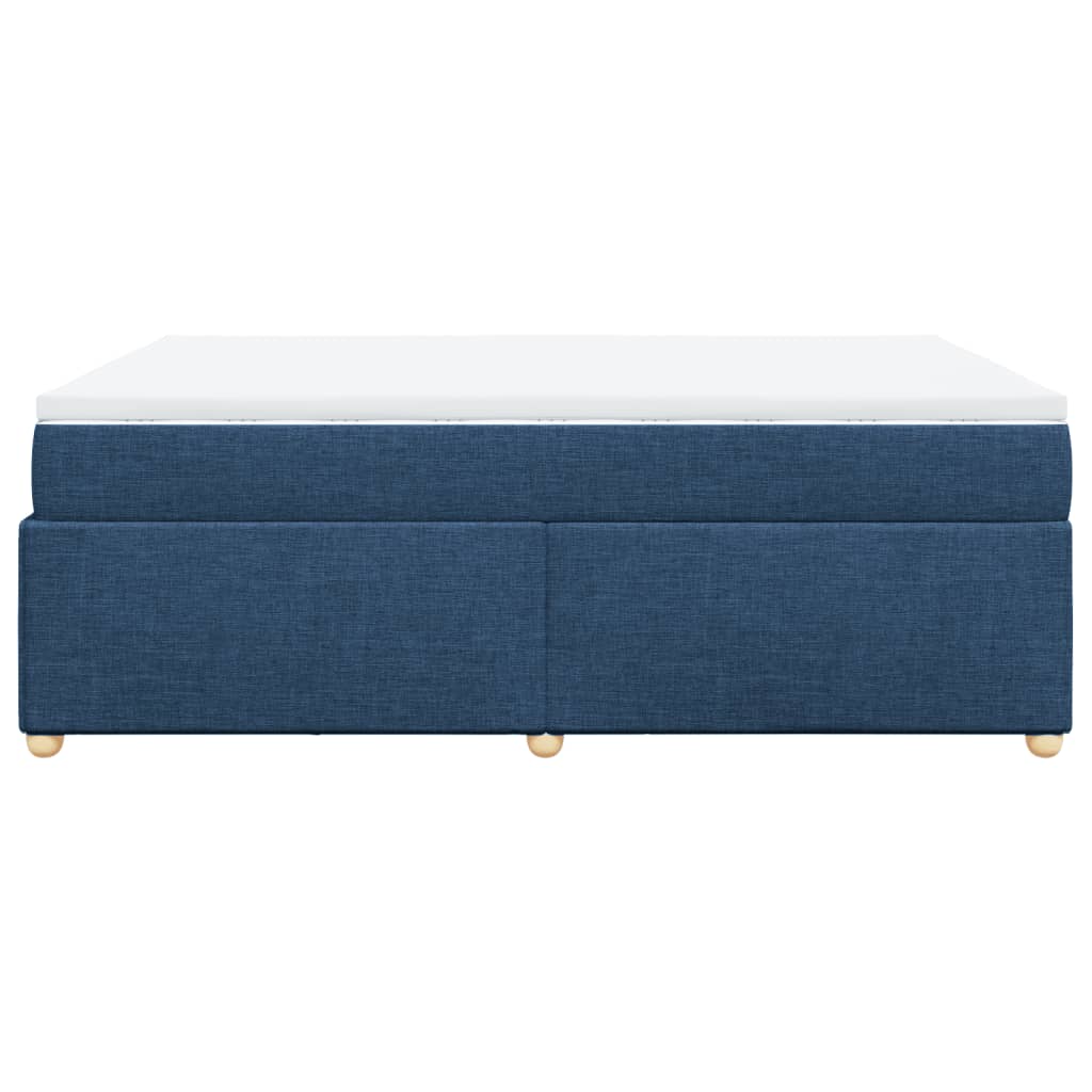 Κρεβάτι Boxspring με Στρώμα Μπλε 140x200 εκ. Υφασμάτινο