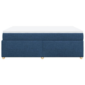 Κρεβάτι Boxspring με Στρώμα Μπλε 140x200 εκ. Υφασμάτινο