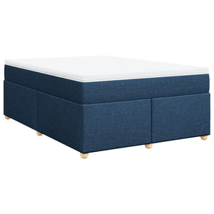 Κρεβάτι Boxspring με Στρώμα Μπλε 140x200 εκ. Υφασμάτινο