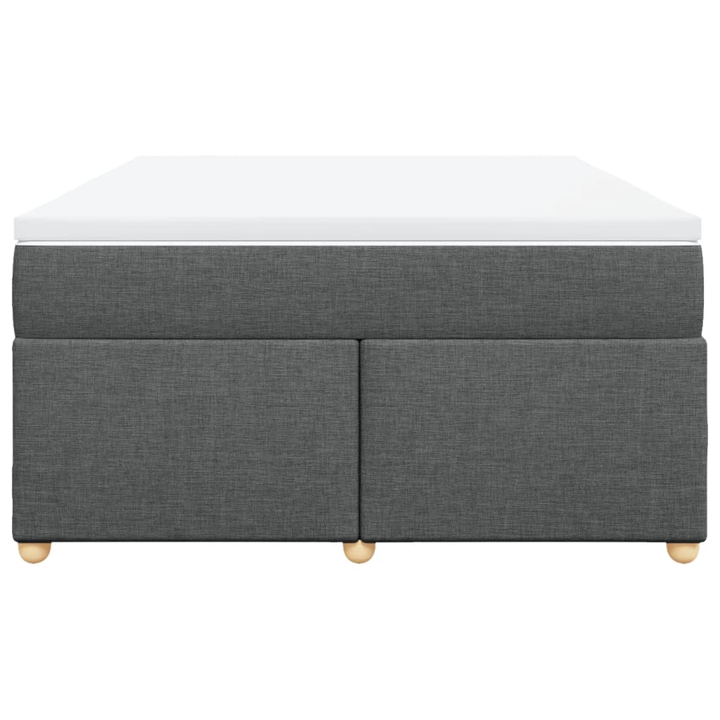 Κρεβάτι Boxspring με Στρώμα Σκούρο Γκρι 160x200 εκ Υφασμάτινο - Pakobazaar