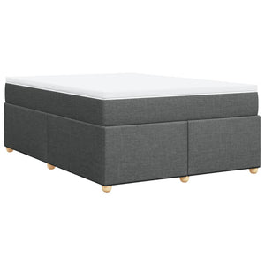 Κρεβάτι Boxspring με Στρώμα Σκούρο Γκρι 160x200 εκ Υφασμάτινο - Pakobazaar