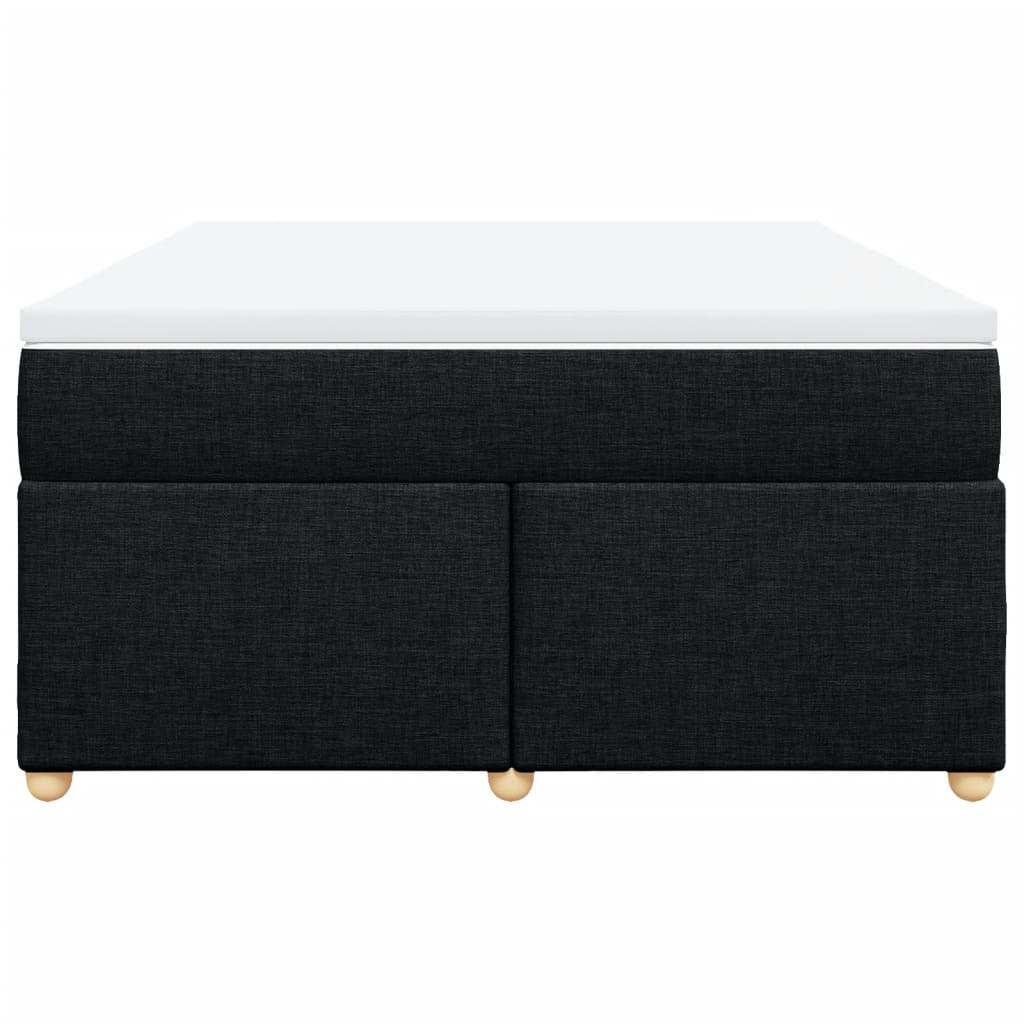 Κρεβάτι Boxspring με Στρώμα Μαύρο 160x200 εκ. Υφασμάτινο - Pakobazaar