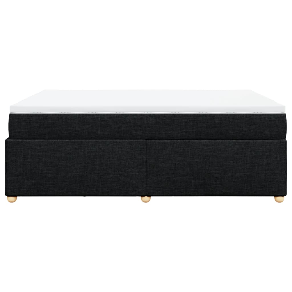 Κρεβάτι Boxspring με Στρώμα Μαύρο 160x200 εκ. Υφασμάτινο - Pakobazaar