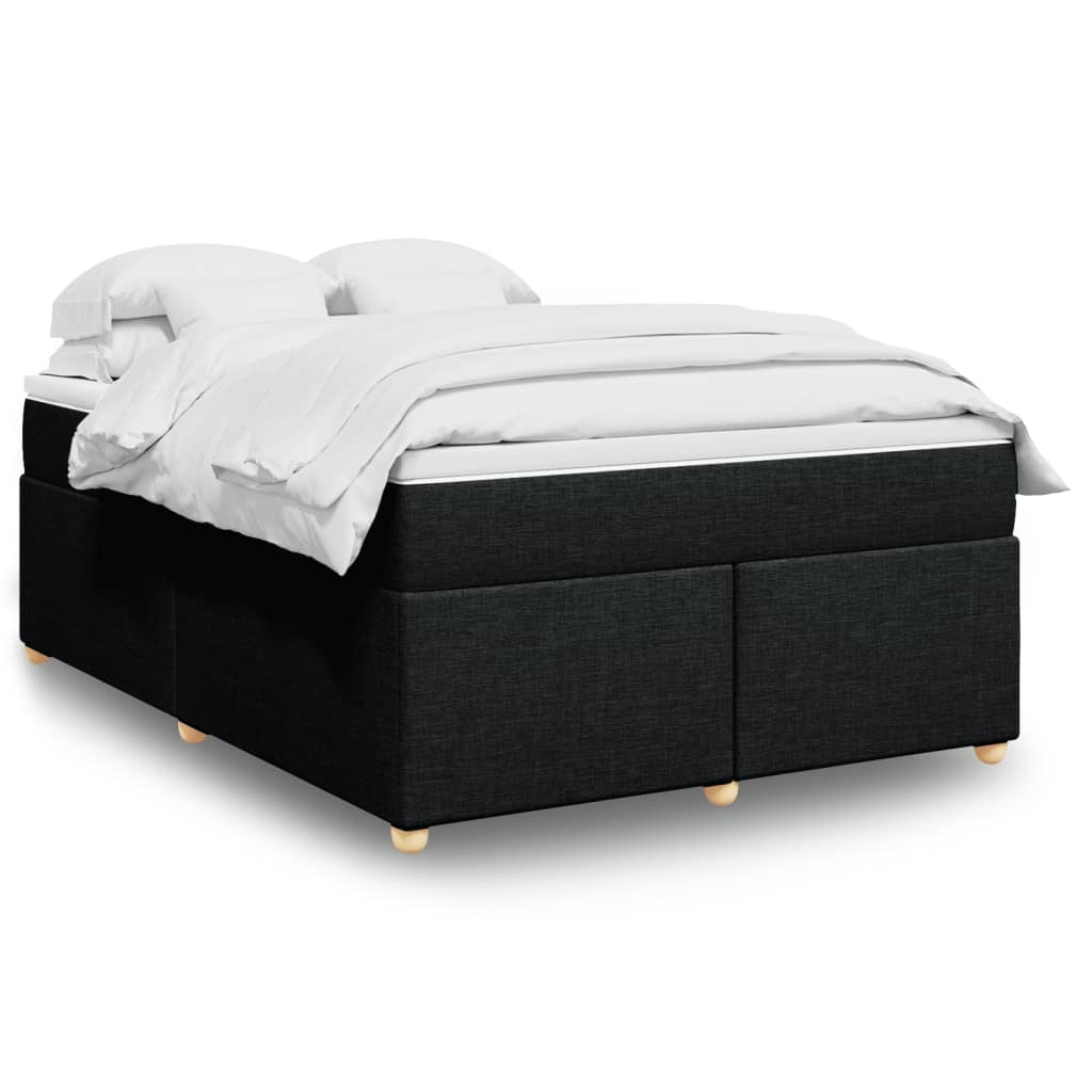 Κρεβάτι Boxspring με Στρώμα Μαύρο 160x200 εκ. Υφασμάτινο - Pakobazaar
