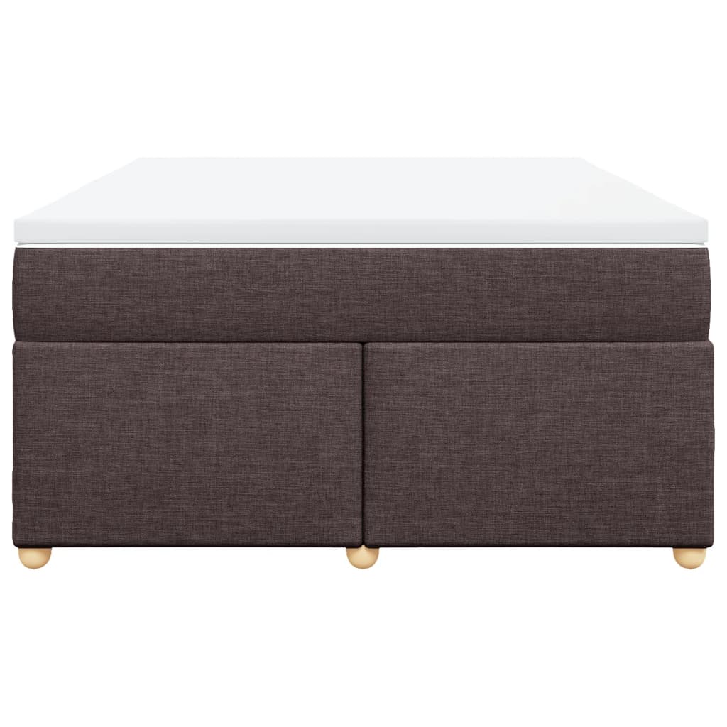 Κρεβάτι Boxspring με Στρώμα Σκούρο Καφέ 160x200 εκ Υφασμάτινο - Pakobazaar