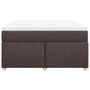 Κρεβάτι Boxspring με Στρώμα Σκούρο Καφέ 160x200 εκ Υφασμάτινο - Pakobazaar