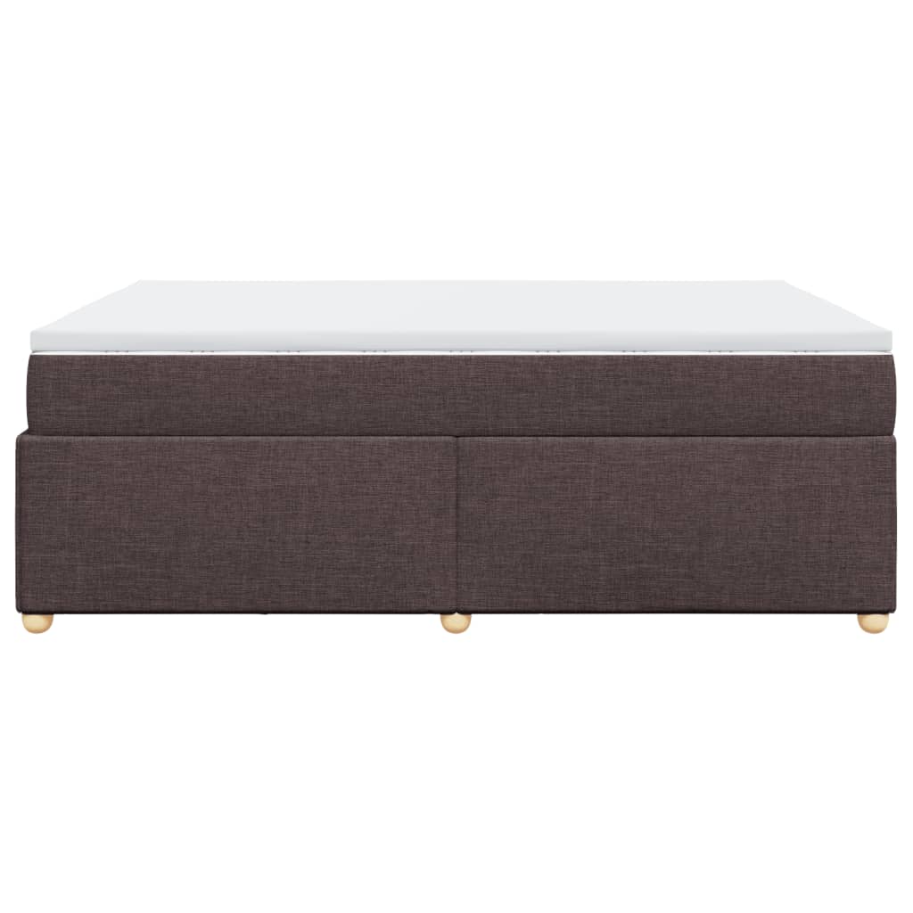 Κρεβάτι Boxspring με Στρώμα Σκούρο Καφέ 160x200 εκ Υφασμάτινο - Pakobazaar