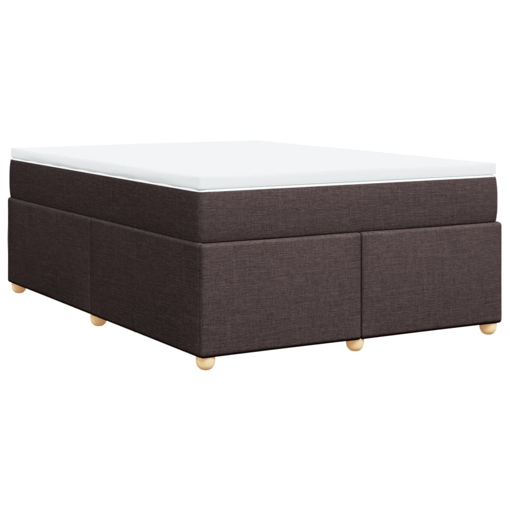 Κρεβάτι Boxspring με Στρώμα Σκούρο Καφέ 160x200 εκ Υφασμάτινο - Pakobazaar