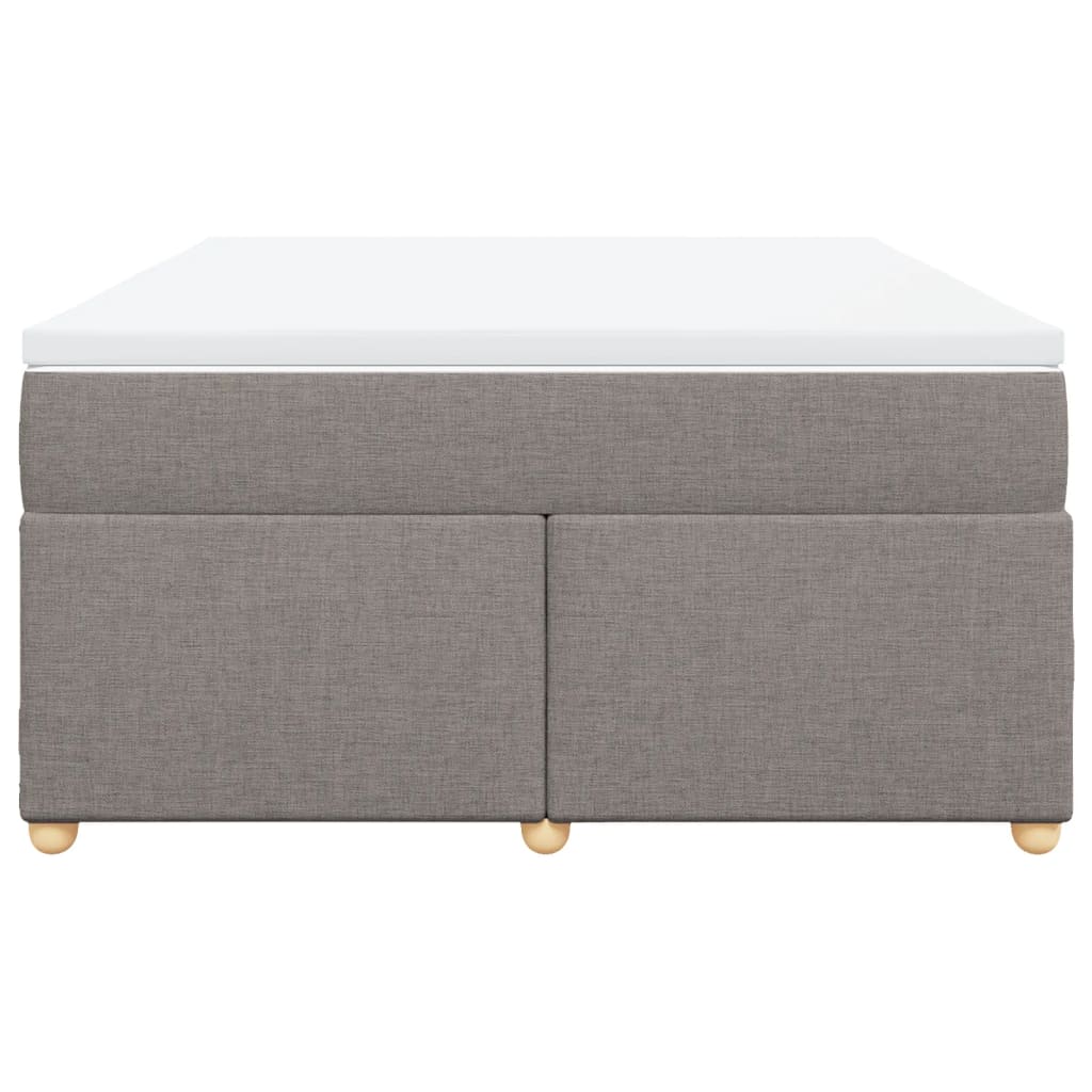Κρεβάτι Boxspring με Στρώμα Taupe 160x200 εκ. Υφασμάτινο - Pakobazaar