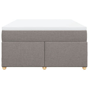 Κρεβάτι Boxspring με Στρώμα Taupe 160x200 εκ. Υφασμάτινο - Pakobazaar