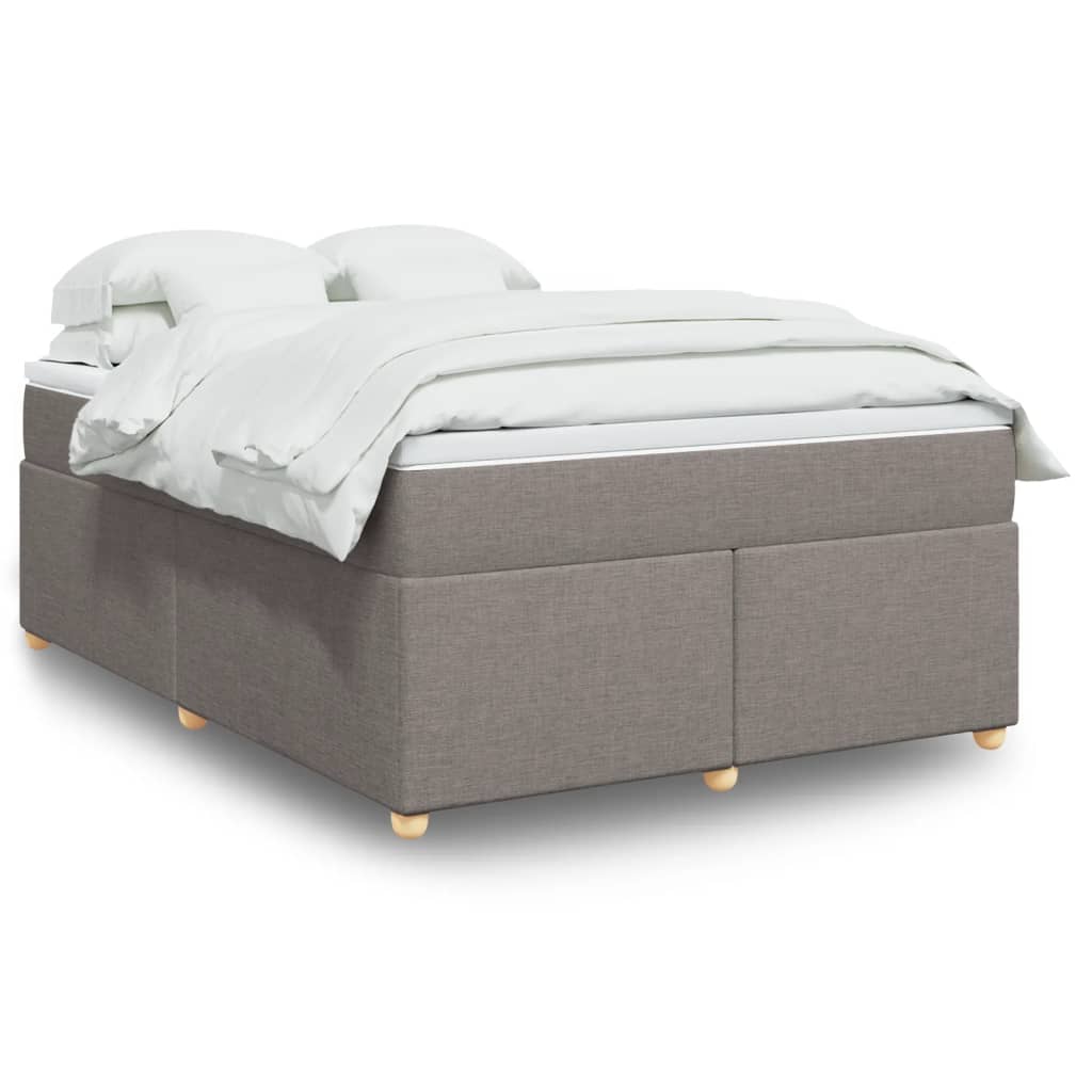 Κρεβάτι Boxspring με Στρώμα Taupe 160x200 εκ. Υφασμάτινο - Pakobazaar
