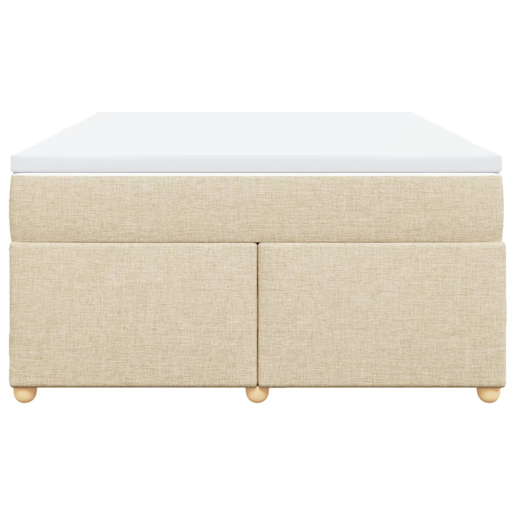 Κρεβάτι Boxspring με Στρώμα Κρεμ 160x200 εκ. Υφασμάτινο - Pakobazaar