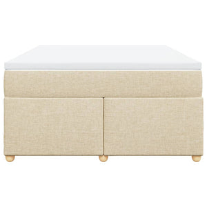 Κρεβάτι Boxspring με Στρώμα Κρεμ 160x200 εκ. Υφασμάτινο - Pakobazaar