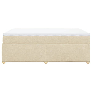Κρεβάτι Boxspring με Στρώμα Κρεμ 160x200 εκ. Υφασμάτινο - Pakobazaar