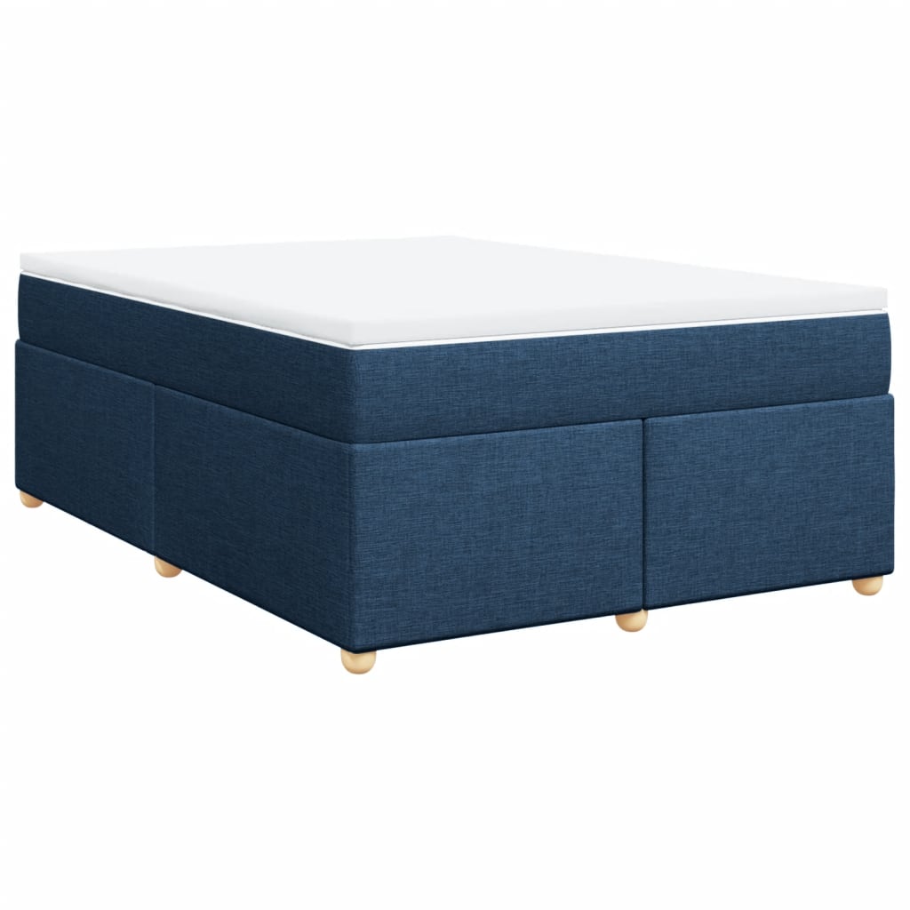Κρεβάτι Boxspring με Στρώμα Μπλε 160x200 εκ. Υφασμάτινο - Pakobazaar