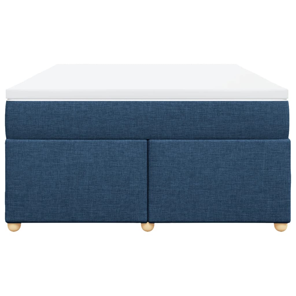 Κρεβάτι Boxspring με Στρώμα Μπλε 160x200 εκ. Υφασμάτινο - Pakobazaar