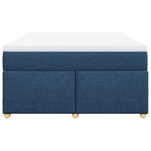 Κρεβάτι Boxspring με Στρώμα Μπλε 160x200 εκ. Υφασμάτινο - Pakobazaar