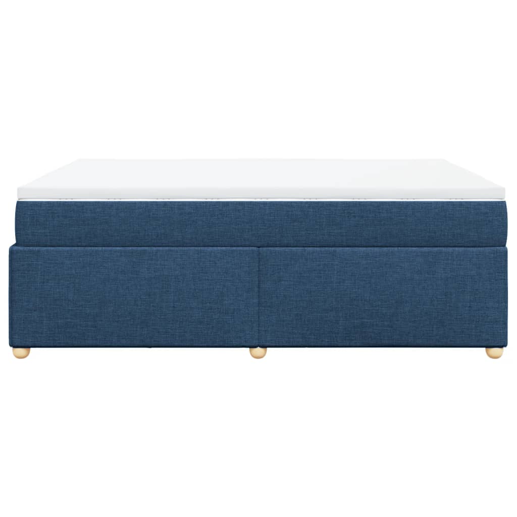 Κρεβάτι Boxspring με Στρώμα Μπλε 160x200 εκ. Υφασμάτινο - Pakobazaar