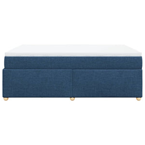 Κρεβάτι Boxspring με Στρώμα Μπλε 160x200 εκ. Υφασμάτινο - Pakobazaar
