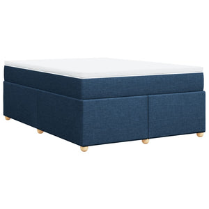 Κρεβάτι Boxspring με Στρώμα Μπλε 160x200 εκ. Υφασμάτινο - Pakobazaar