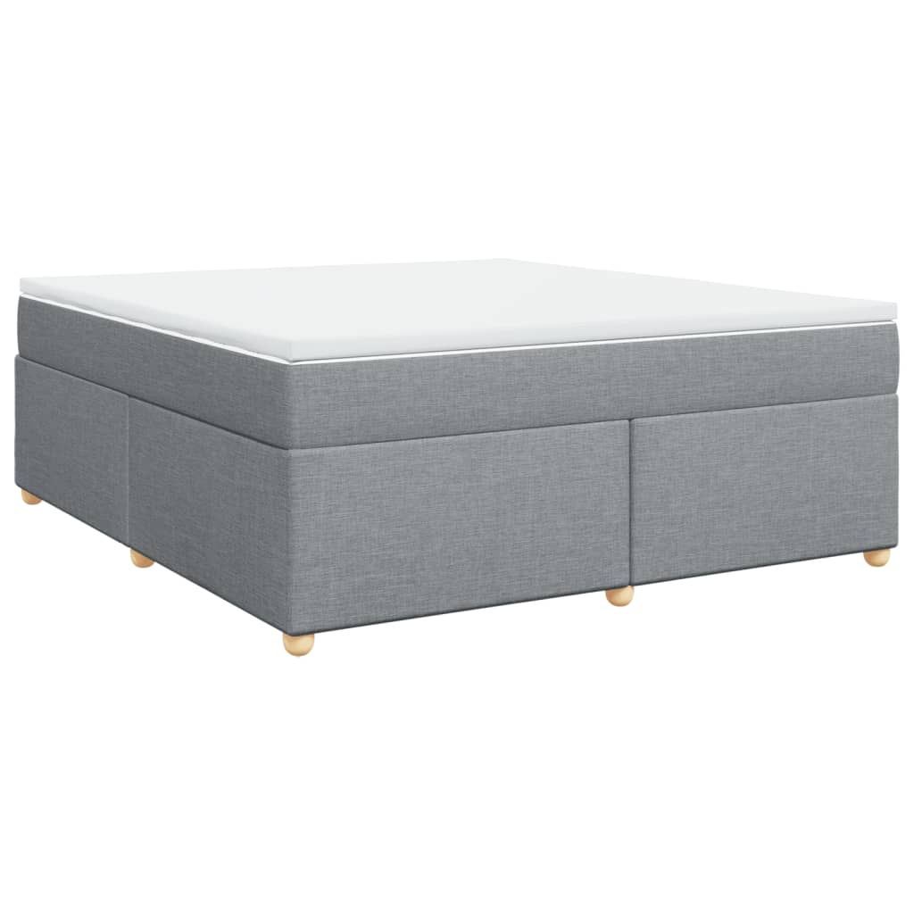Κρεβάτι Boxspring με Στρώμα Ανοιχτό Γκρι 180x200 εκ. Υφασμάτινο
