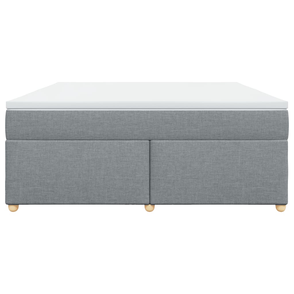 Κρεβάτι Boxspring με Στρώμα Ανοιχτό Γκρι 180x200 εκ. Υφασμάτινο