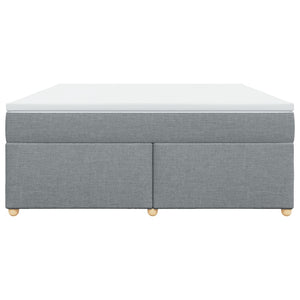 Κρεβάτι Boxspring με Στρώμα Ανοιχτό Γκρι 180x200 εκ. Υφασμάτινο