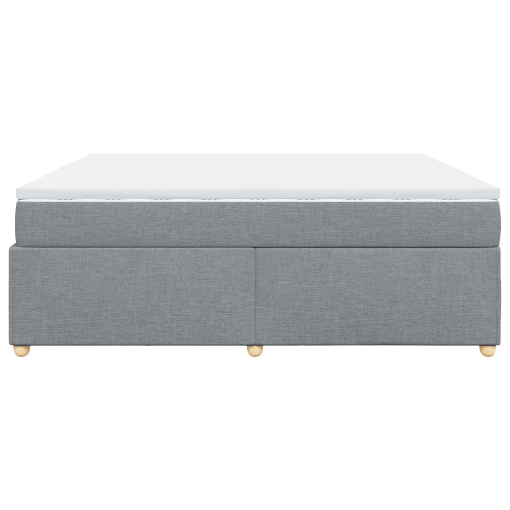Κρεβάτι Boxspring με Στρώμα Ανοιχτό Γκρι 180x200 εκ. Υφασμάτινο
