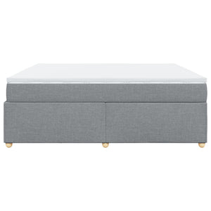 Κρεβάτι Boxspring με Στρώμα Ανοιχτό Γκρι 180x200 εκ. Υφασμάτινο