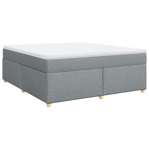 Κρεβάτι Boxspring με Στρώμα Ανοιχτό Γκρι 180x200 εκ. Υφασμάτινο