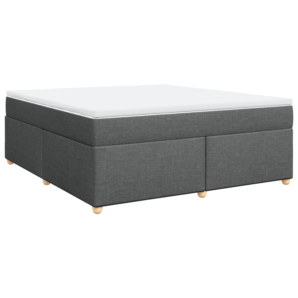 Κρεβάτι Boxspring με Στρώμα Σκούρο Γκρι 180x200 εκ Υφασμάτιν