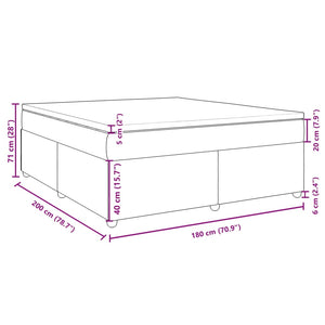 Κρεβάτι Boxspring με Στρώμα Σκούρο Γκρι 180x200 εκ Υφασμάτιν
