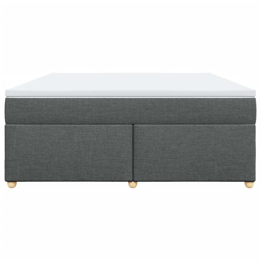 Κρεβάτι Boxspring με Στρώμα Σκούρο Γκρι 180x200 εκ Υφασμάτιν