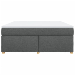 Κρεβάτι Boxspring με Στρώμα Σκούρο Γκρι 180x200 εκ Υφασμάτιν