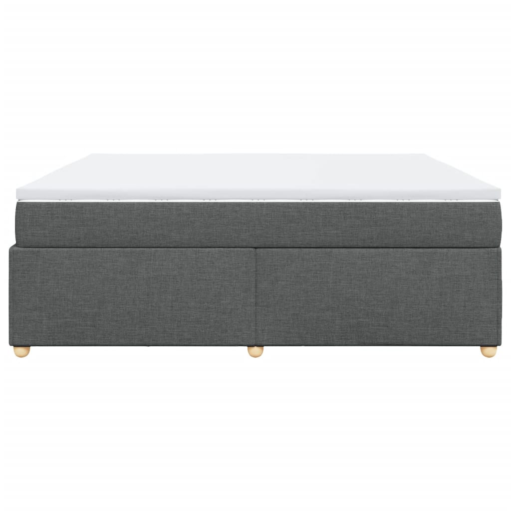 Κρεβάτι Boxspring με Στρώμα Σκούρο Γκρι 180x200 εκ Υφασμάτιν