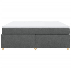 Κρεβάτι Boxspring με Στρώμα Σκούρο Γκρι 180x200 εκ Υφασμάτιν