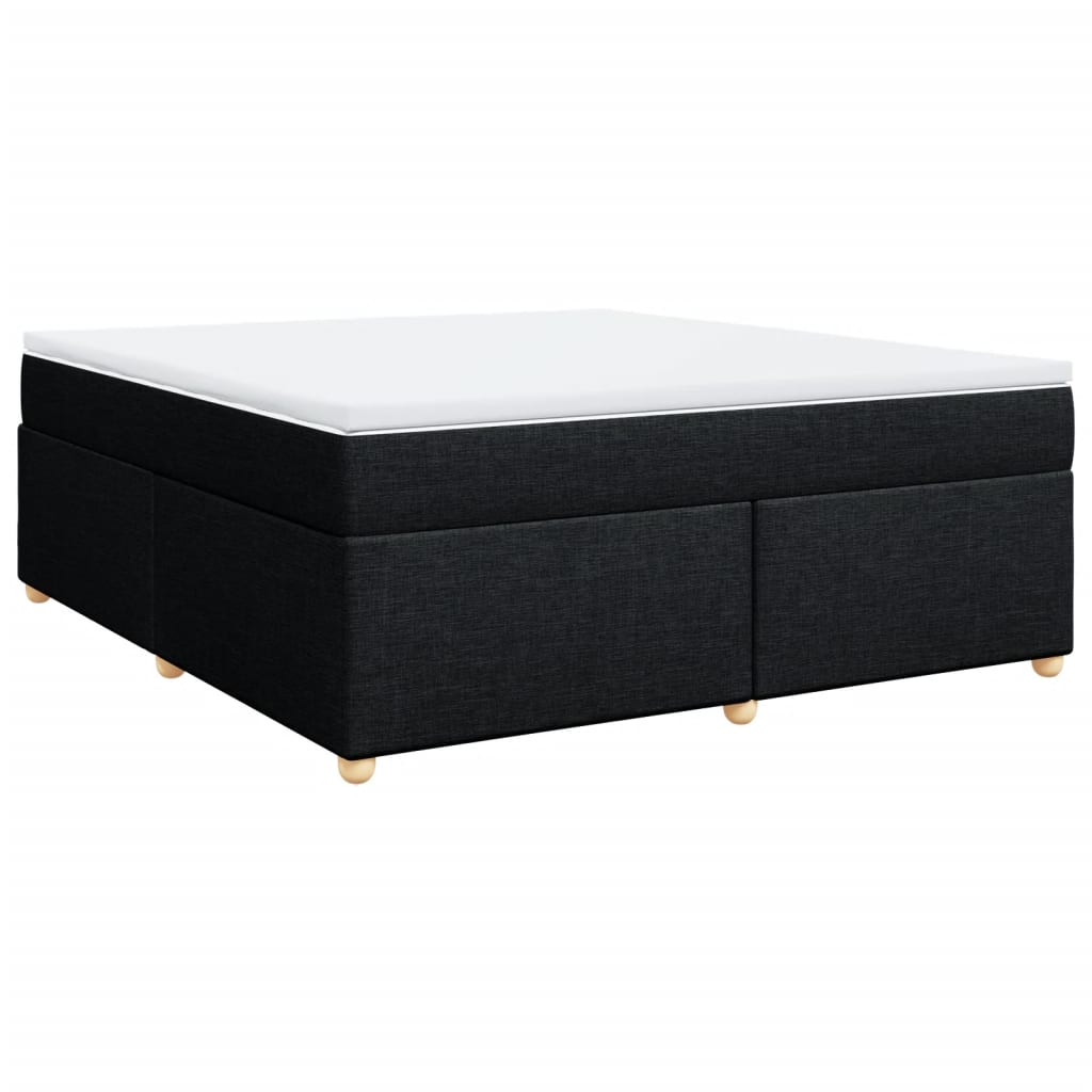 Κρεβάτι Boxspring με Στρώμα Μαύρο 180x200 εκ. Υφασμάτινο
