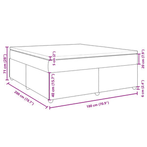 Κρεβάτι Boxspring με Στρώμα Μαύρο 180x200 εκ. Υφασμάτινο - Pakobazaar