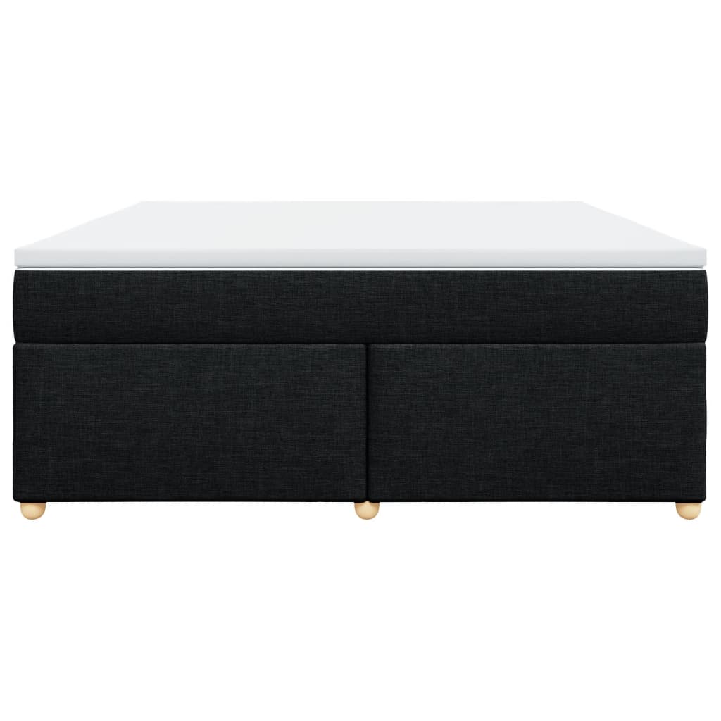 Κρεβάτι Boxspring με Στρώμα Μαύρο 180x200 εκ. Υφασμάτινο