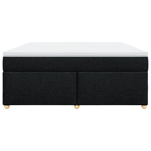 Κρεβάτι Boxspring με Στρώμα Μαύρο 180x200 εκ. Υφασμάτινο - Pakobazaar