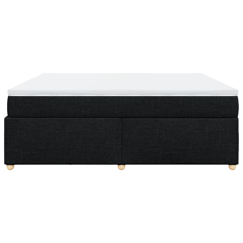 Κρεβάτι Boxspring με Στρώμα Μαύρο 180x200 εκ. Υφασμάτινο