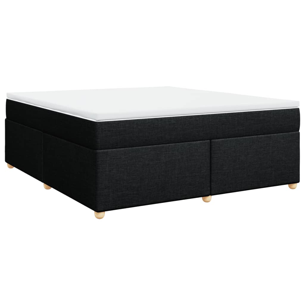 Κρεβάτι Boxspring με Στρώμα Μαύρο 180x200 εκ. Υφασμάτινο