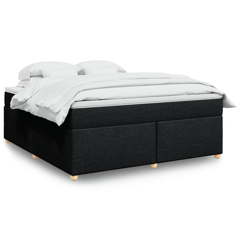 Κρεβάτι Boxspring με Στρώμα Μαύρο 180x200 εκ. Υφασμάτινο