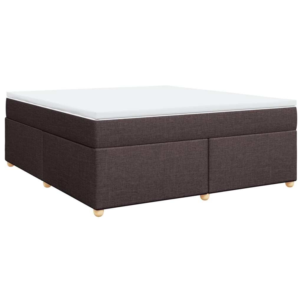 Κρεβάτι Boxspring με Στρώμα Σκούρο Καφέ 180x200 εκ Υφασμάτινο - Pakobazaar