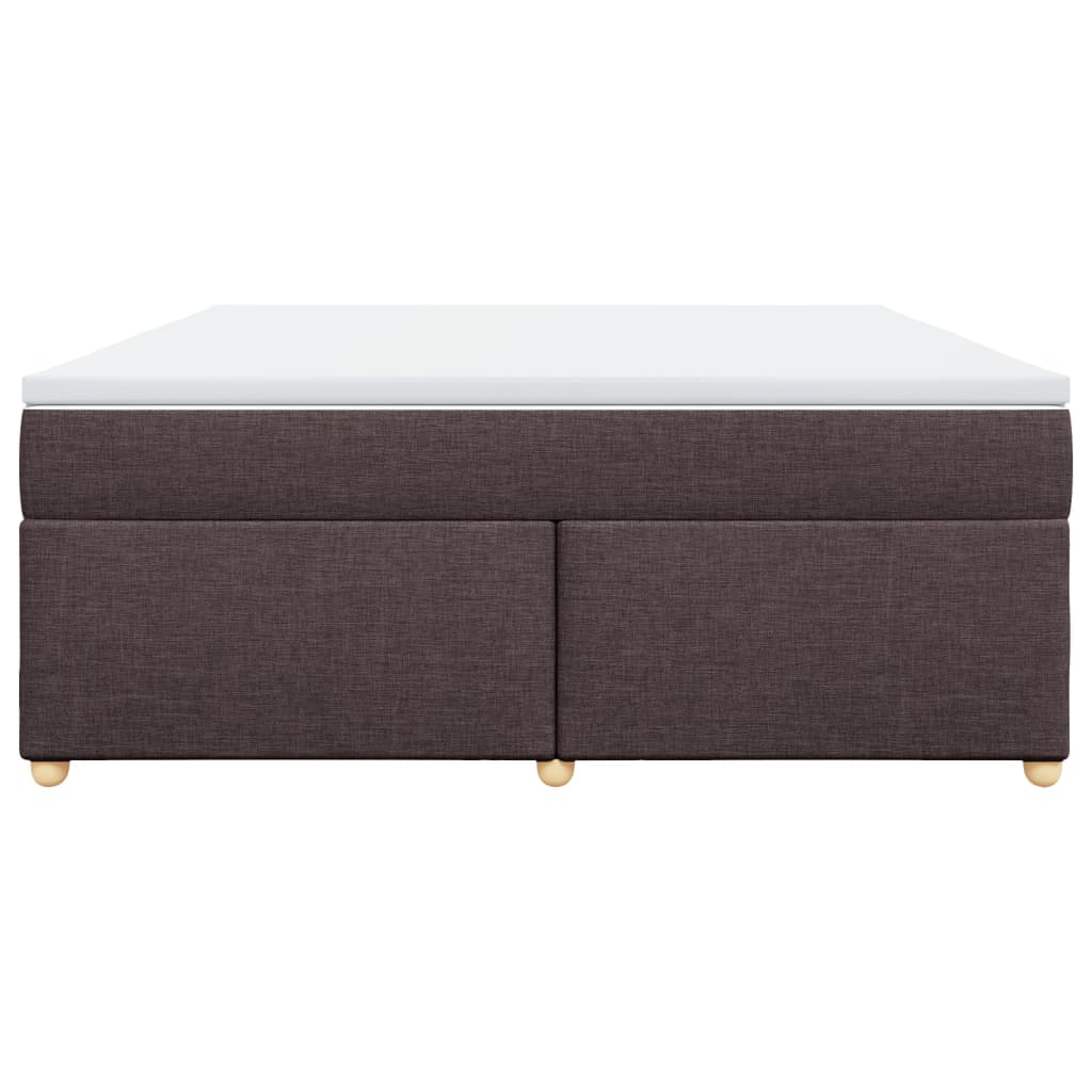 Κρεβάτι Boxspring με Στρώμα Σκούρο Καφέ 180x200 εκ Υφασμάτινο - Pakobazaar