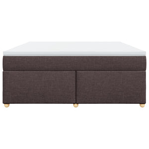Κρεβάτι Boxspring με Στρώμα Σκούρο Καφέ 180x200 εκ Υφασμάτινο - Pakobazaar