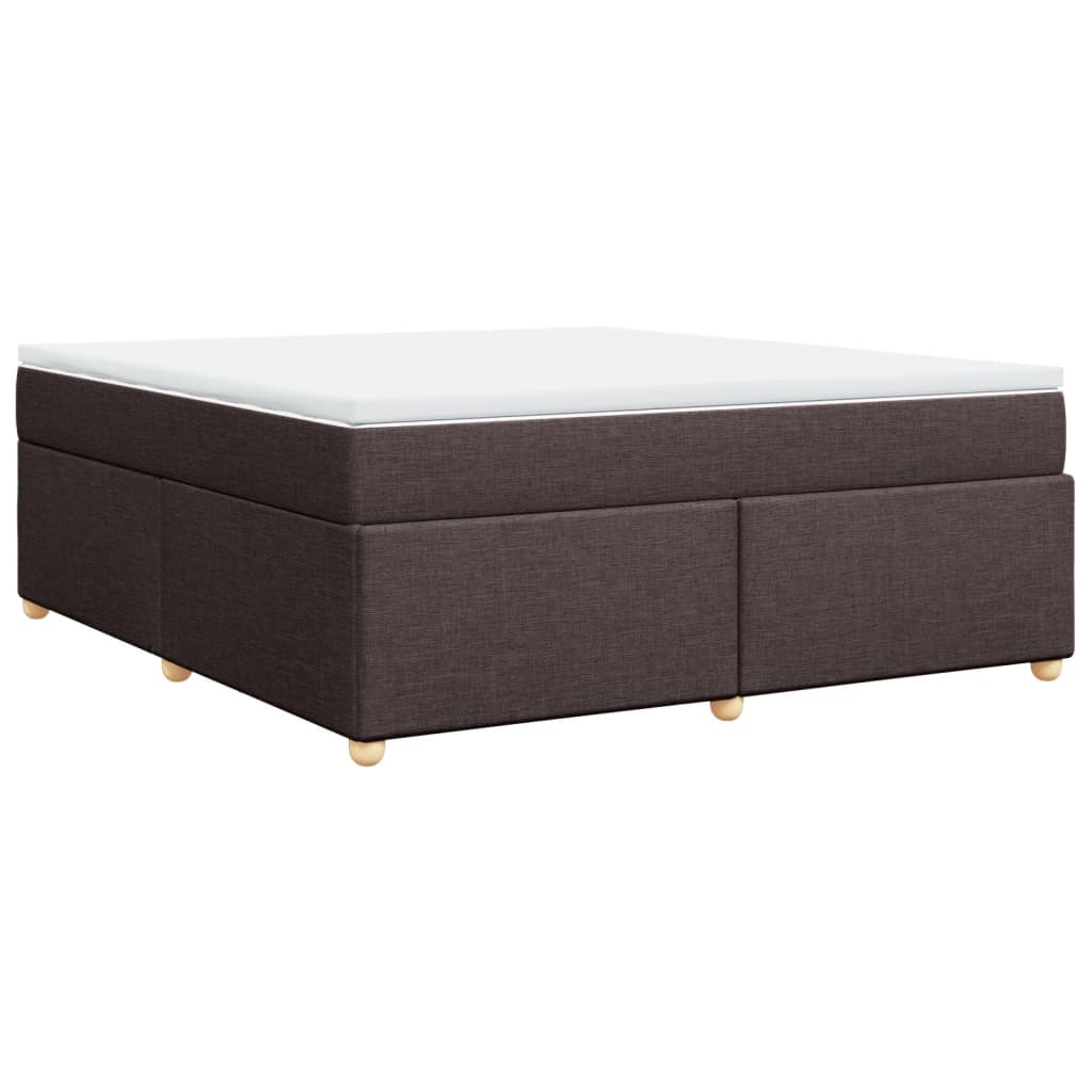 Κρεβάτι Boxspring με Στρώμα Σκούρο Καφέ 180x200 εκ Υφασμάτινο - Pakobazaar